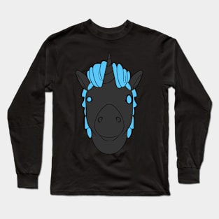 Lili - Black and light blue Long Sleeve T-Shirt